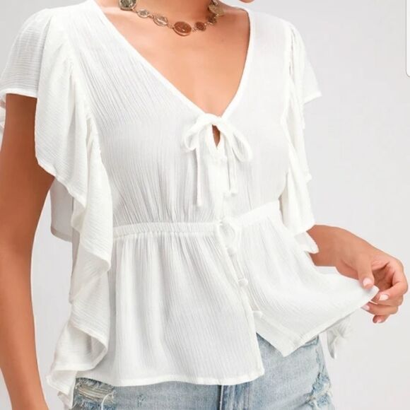 NWT BB Dakota Flowy Blouse W/ Buttons - Picture 1 of 4